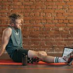 Man stretching after morning exercise session
