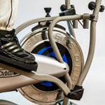 Workspace with fitness equipment nearby